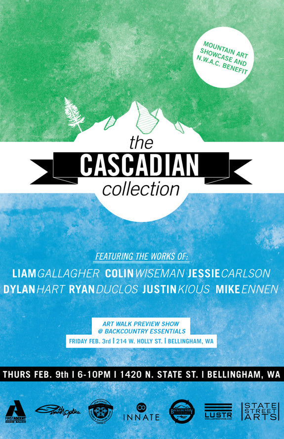 The Cascadian Collection: Mountain Art Showcase and NWAC Benefit, Feb 9, Bellingham, WA