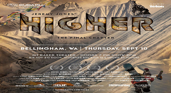 Jeremy Jones "Higher": Bellingham Premiere Oct 4