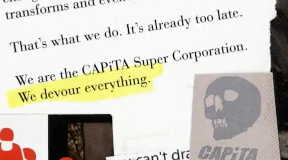 Irony is Bliss: A Visual Synopsis of Capita Super Corp