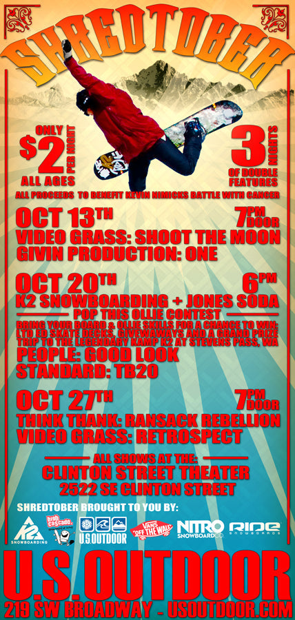 Shredtoberfest in Portland: $2 Double Features All Month