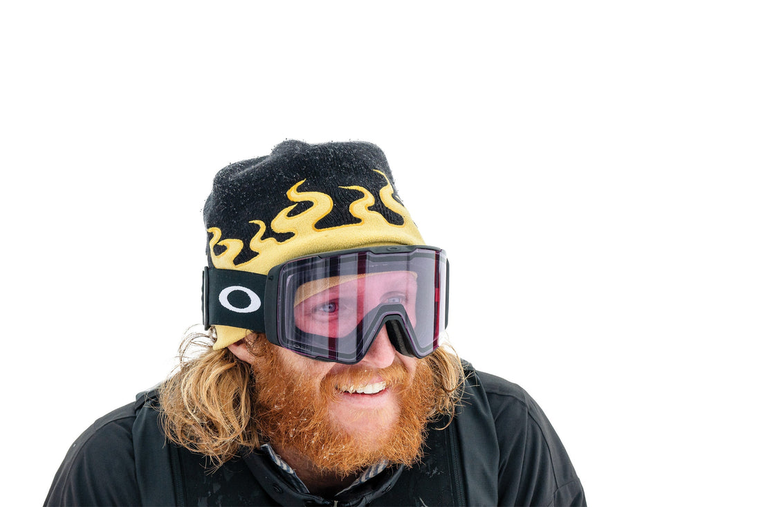 “Spencer Whiting, strapped in and ready to drop at Baldface Lodge near Nelson, BC. Photo: Dustin Lalik