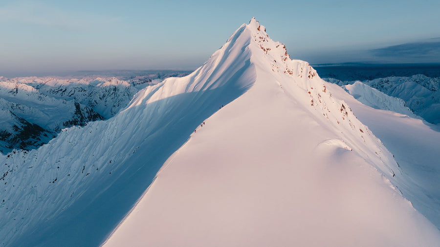 Celina Weber, Anto Galmez, Kate Ediger, Shawna Wianecki-Paoli and Nathaniel Murphy ascend “420 Ridge” at sunset to celebrate a rare double “holiday”—4/20 and Easter Sunday.