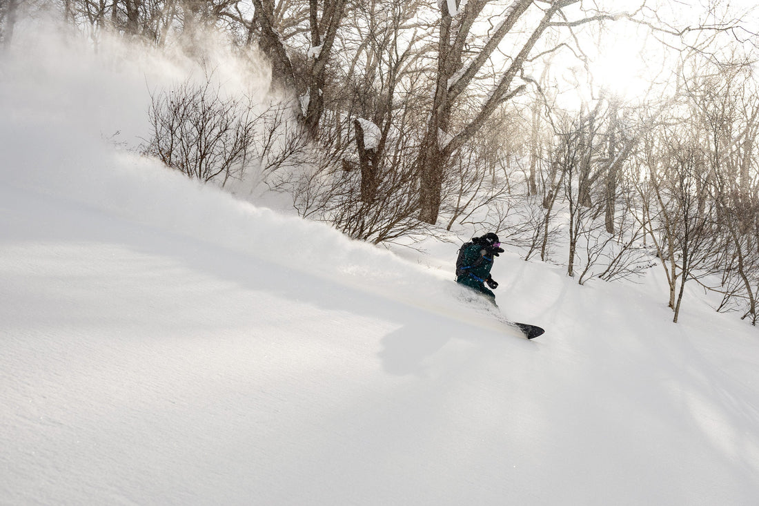 Taro Tamai finds the lane of least resistance on a mid-morning lap in the Moiwa backcountry.