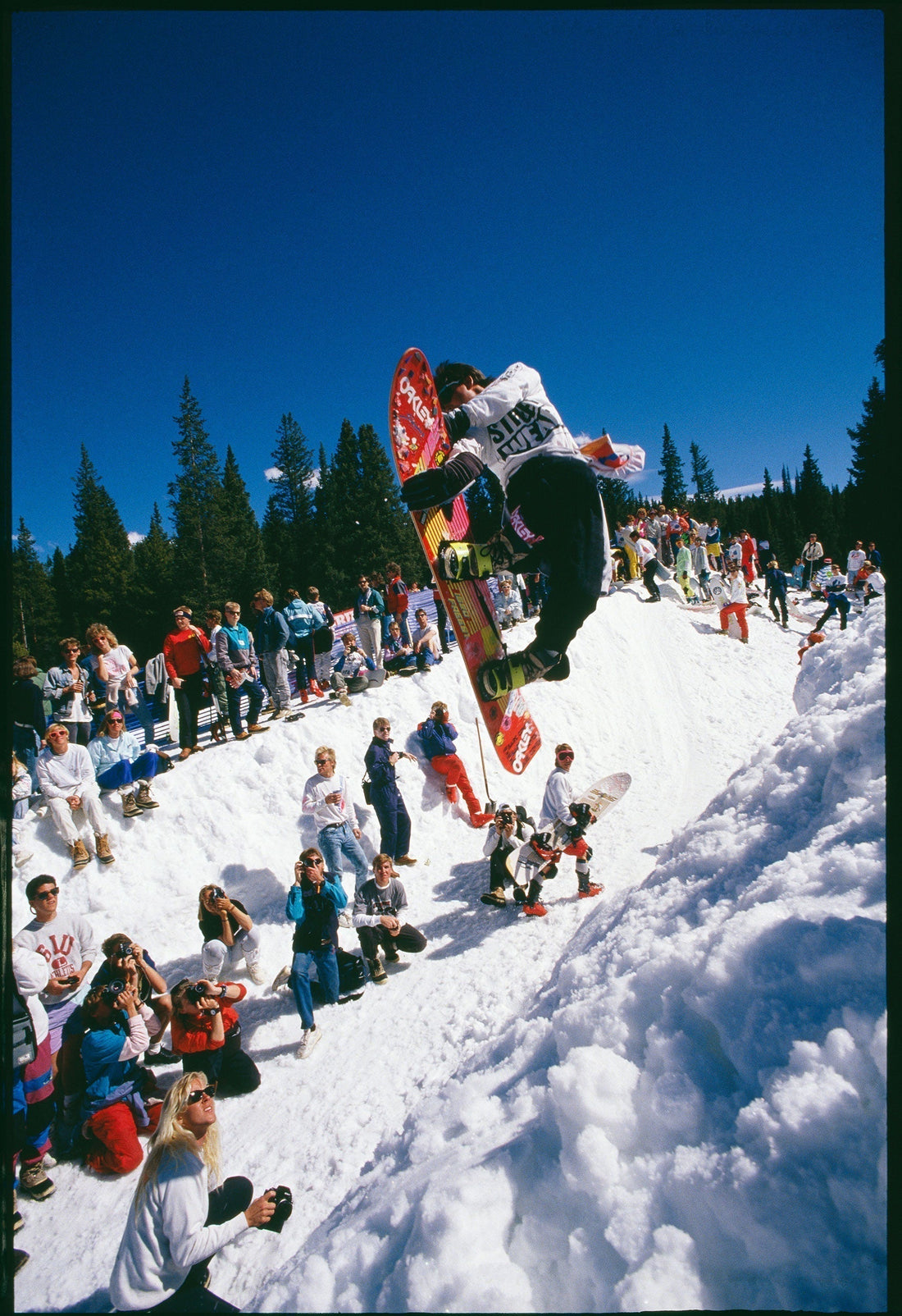 Brian Harper, cross-rocket at the World Amateur Half-Pipe Championship in Breckenridge, CO, circa 1987, en route to winning the event. 