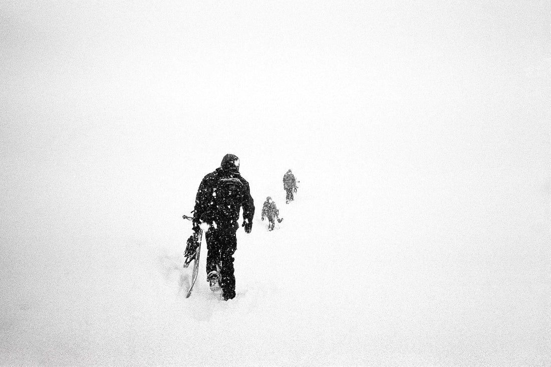 Ry MacDonald, TK Kromer and Takanori Ogami—making careful steps in the Mt. Baker Ski Area, WA backcountry.