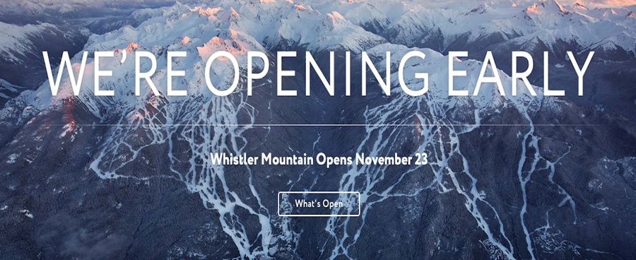 Whistler Blackcomb To Open November 23, 2016