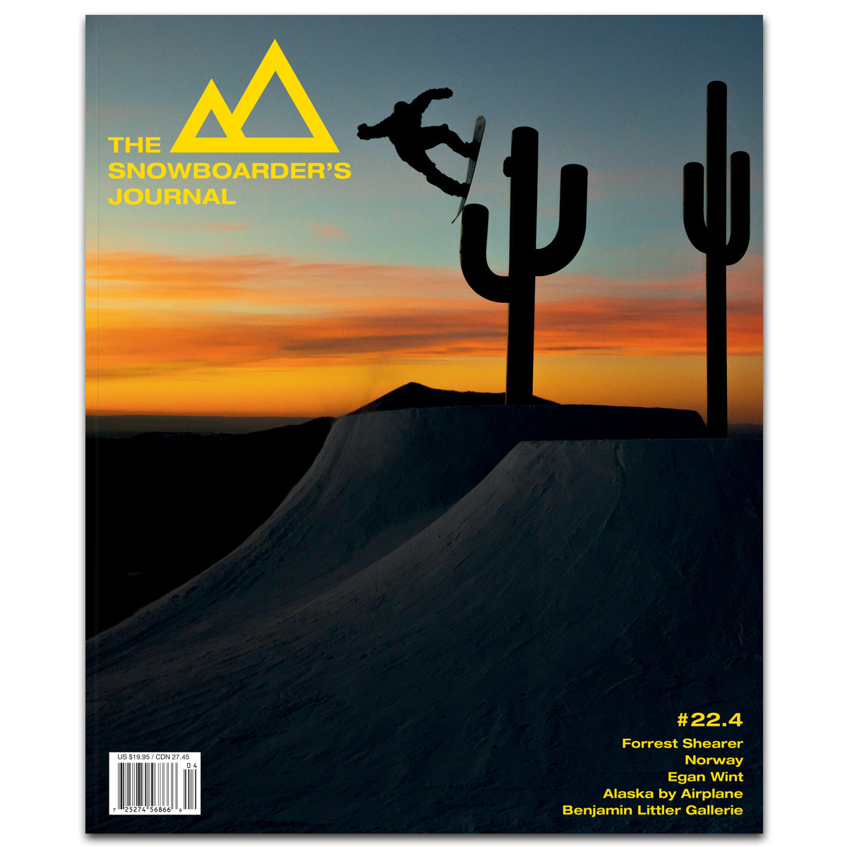 The Snowboarder's Journal #22.4 featuring Forrest Shearer, Norway, Egan Wint, Alaska by Airplane, Benjamin Littler Gallerie, and much more.