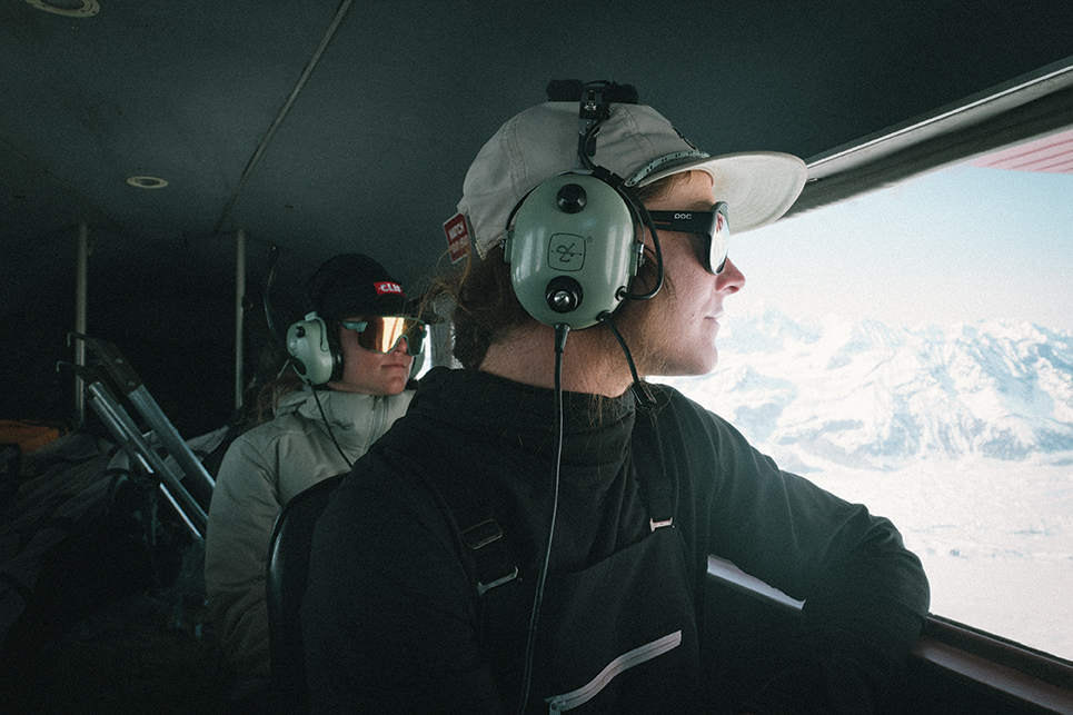 The crew scopes for camp aboard the Talkeetna Air Taxi. Photo: Michelle Parker